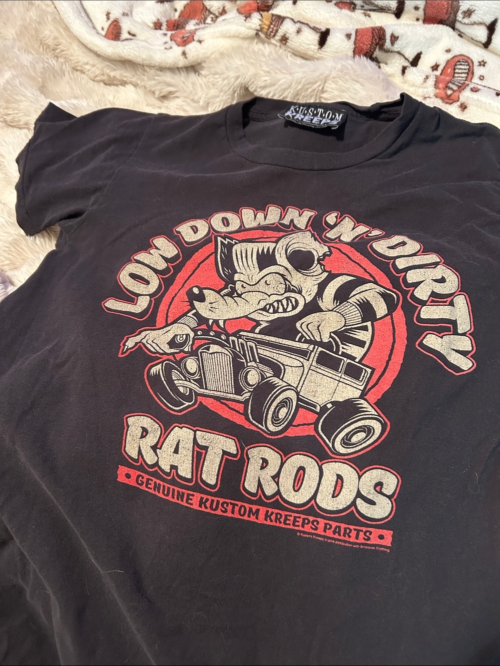 Sourpuss distressed Short Sleeve 'Low Down N' Dirty Rat Rods' kustom creeps tee